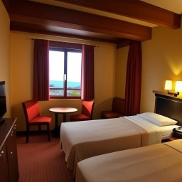 camera di albergo con due letti